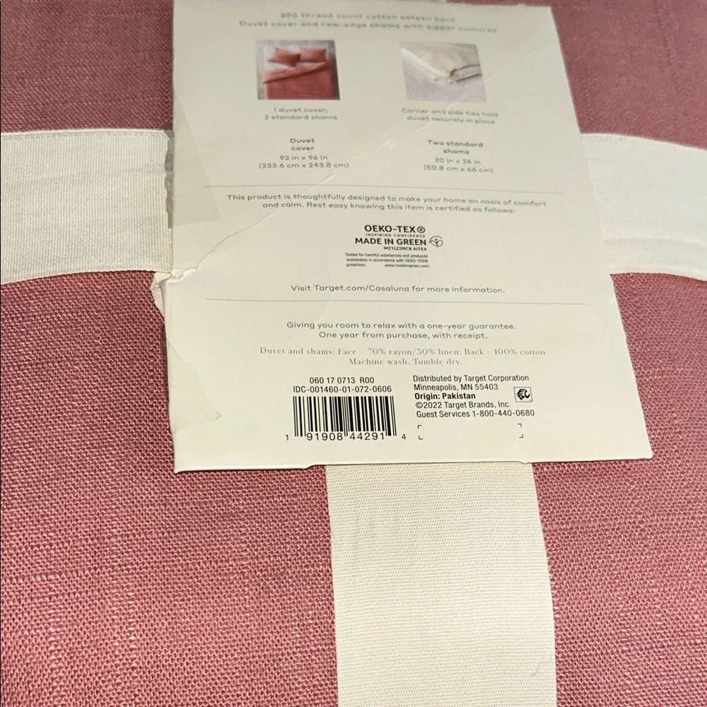 Casaluna F/Q Heavyweight Rose Linen Blend Duvet Cover Set
